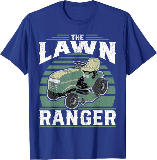 The Lawn Ranger Funny Riding Mower Retro Mowing Gift Dad T-Shirt - T-Shirt | Royal