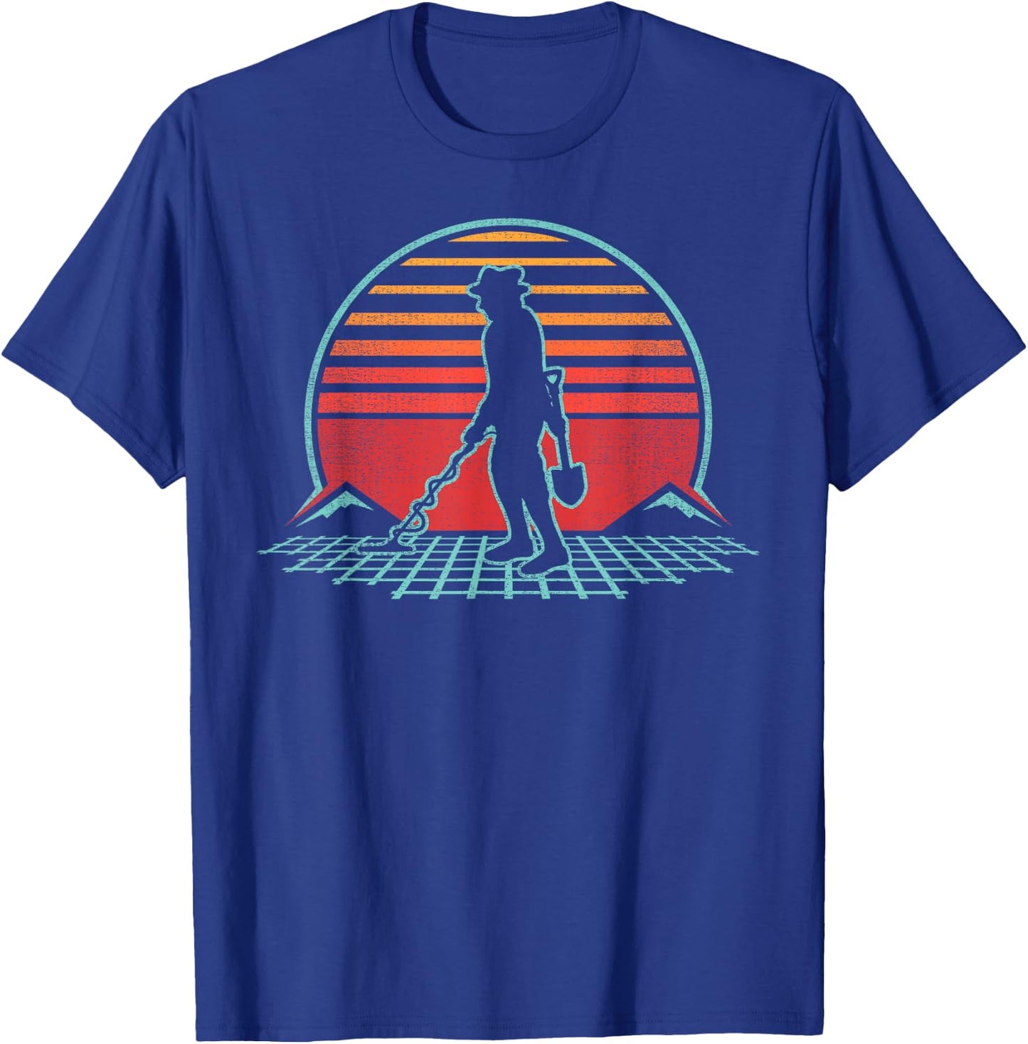 Metal Detecting Detector Retro Vintage 80s Style Gift T-Shirt - T-Shirt | Royal