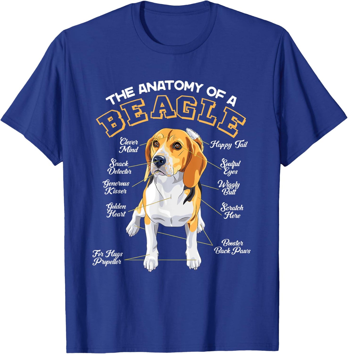 The Anatomy Of A Beagle Funny Quotes Sayings T-Shirt - T-Shirt | Royal