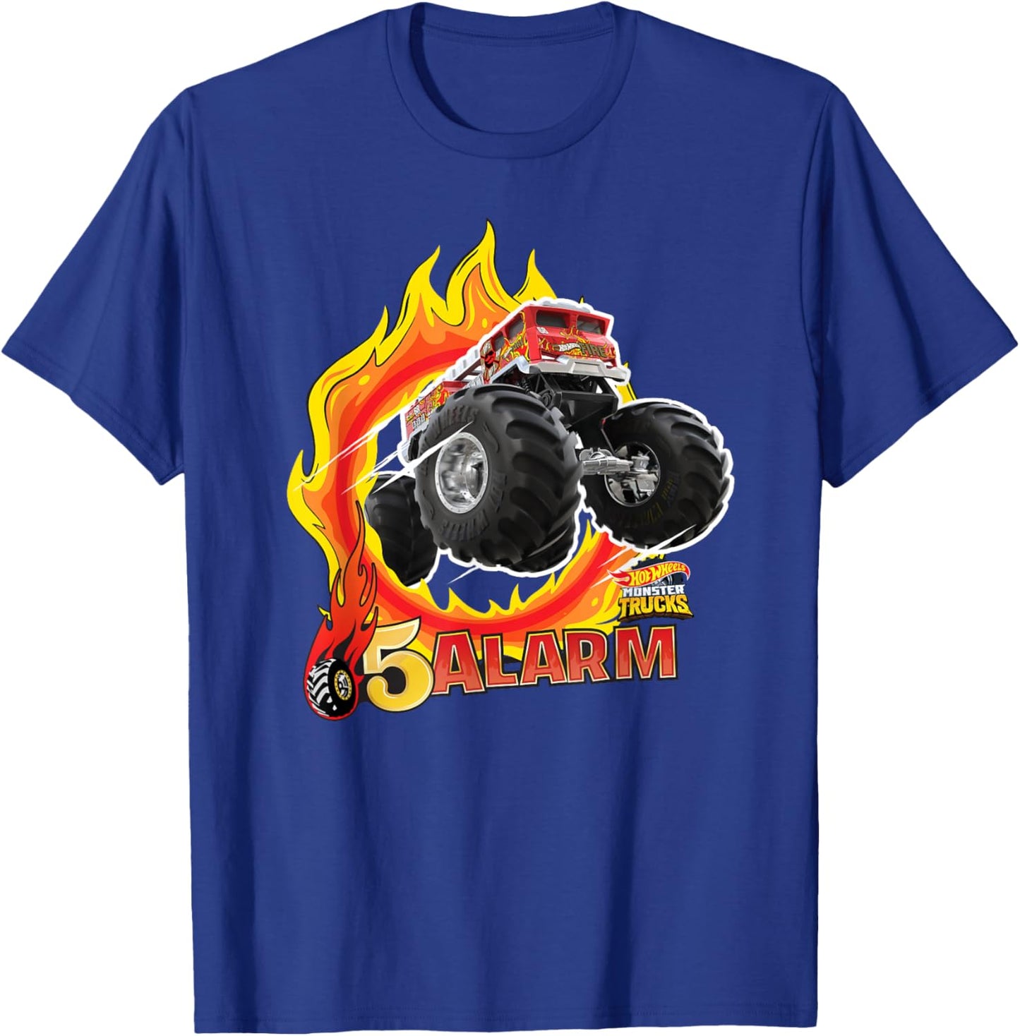 Hot Wheels Monster Trucks - 5-Alarm T-Shirt - T-Shirt | Royal