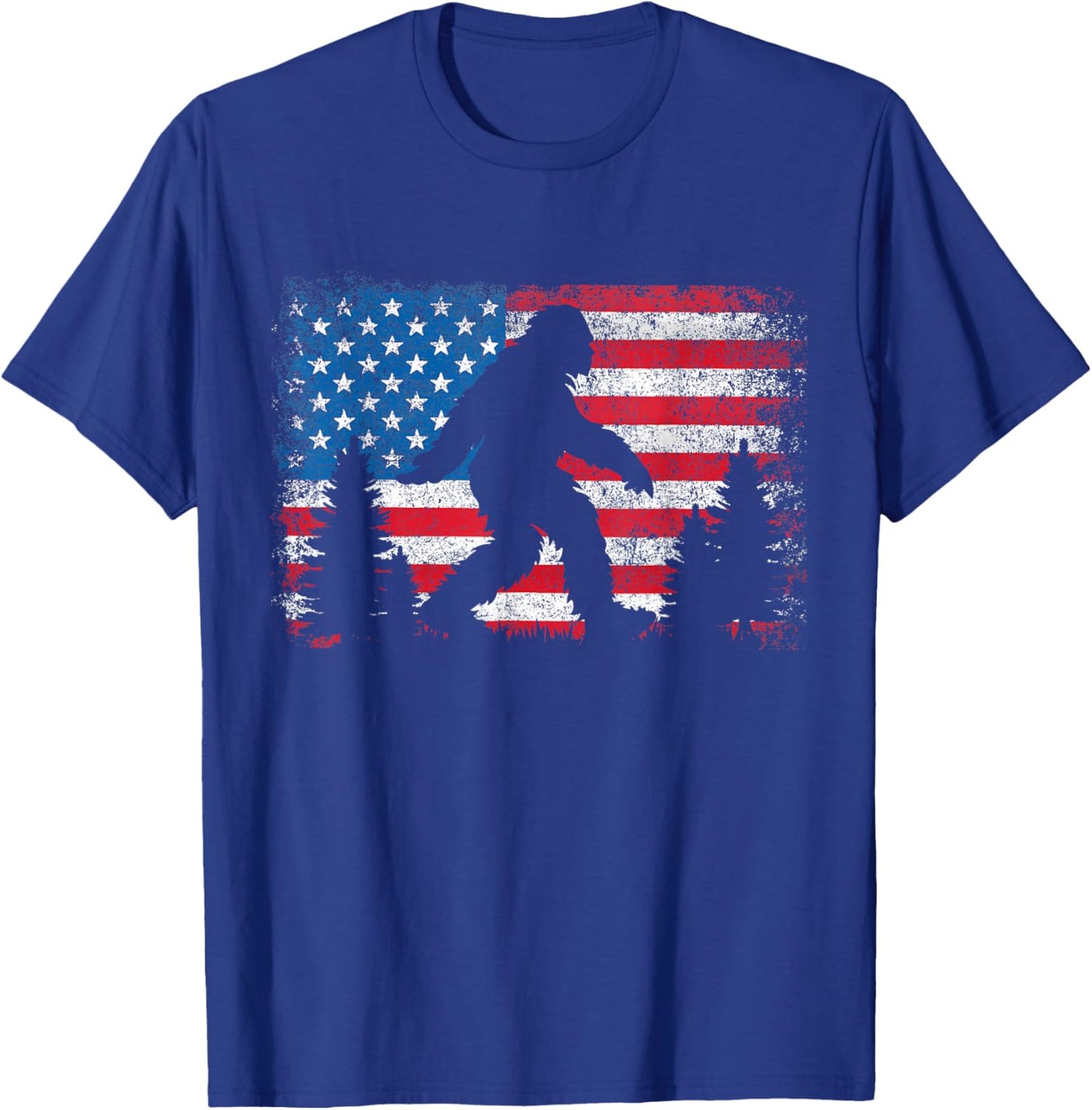 Bigfoot 4th of July American USA Flag Patriotic Kids T-Shirt - T-Shirt | Royal