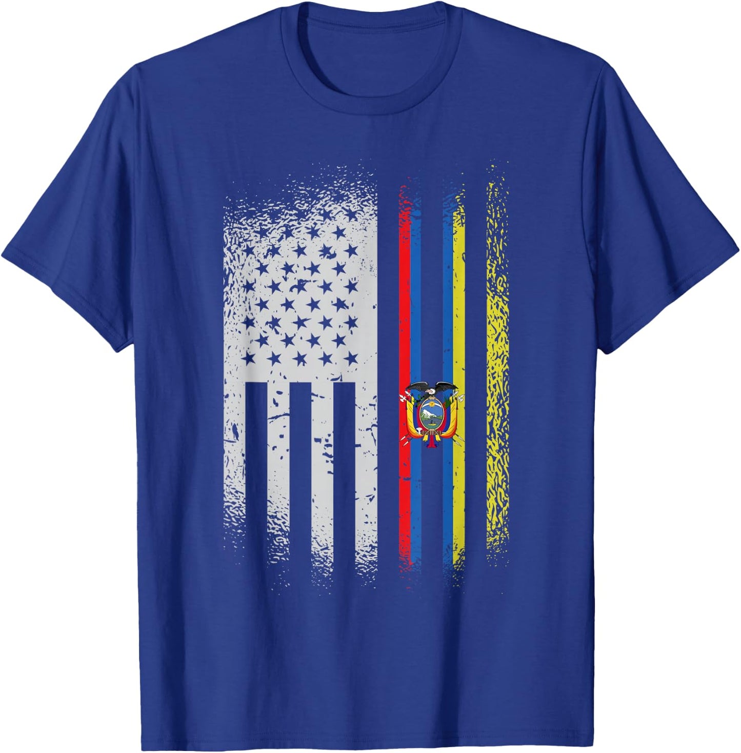 USA Ecuador Flag Ecuadorian American People Heritage Roots T-Shirt - T-Shirt | Royal
