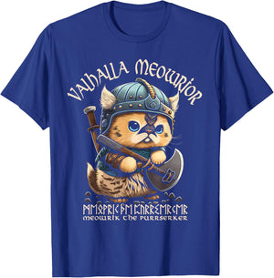 Nordic Norse Valhalla Viking Cat Warrior Men Kids T-Shirt - T-Shirt | Royal
