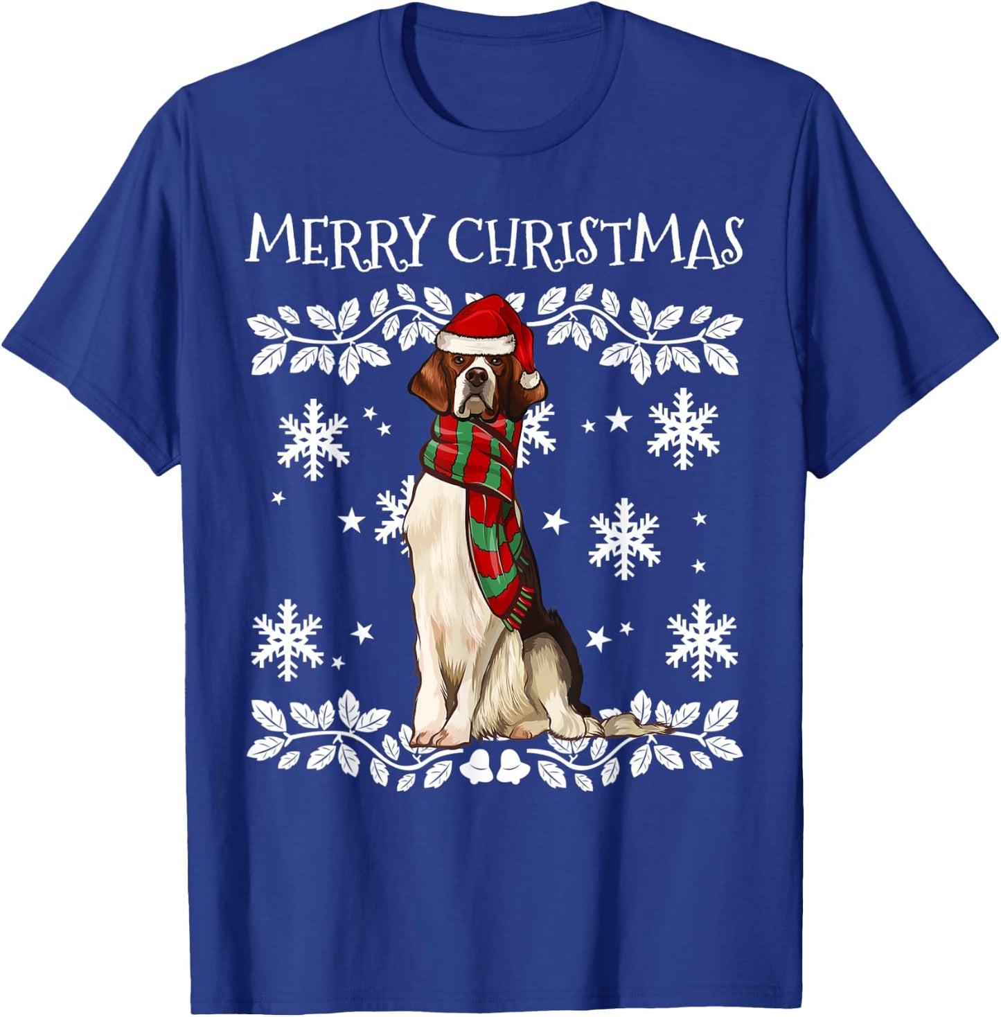 Merry Christmas Ornament Irish Red White Setter Xmas Santa T-Shirt - T-Shirt | Royal