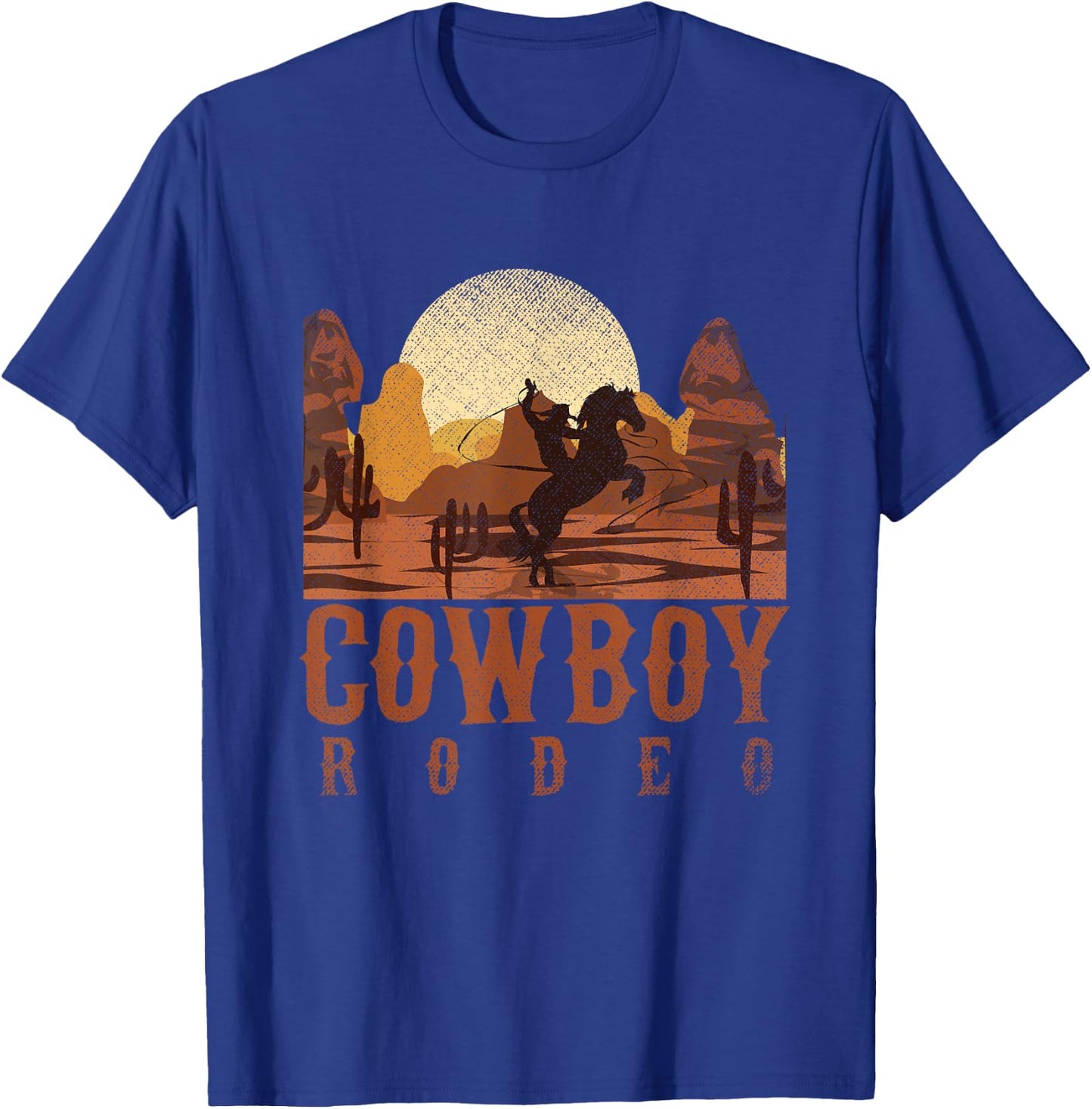 Cowboy Rodeo Western Texan Gift Horseback Riding Cowboy T-Shirt - T-Shirt | Royal