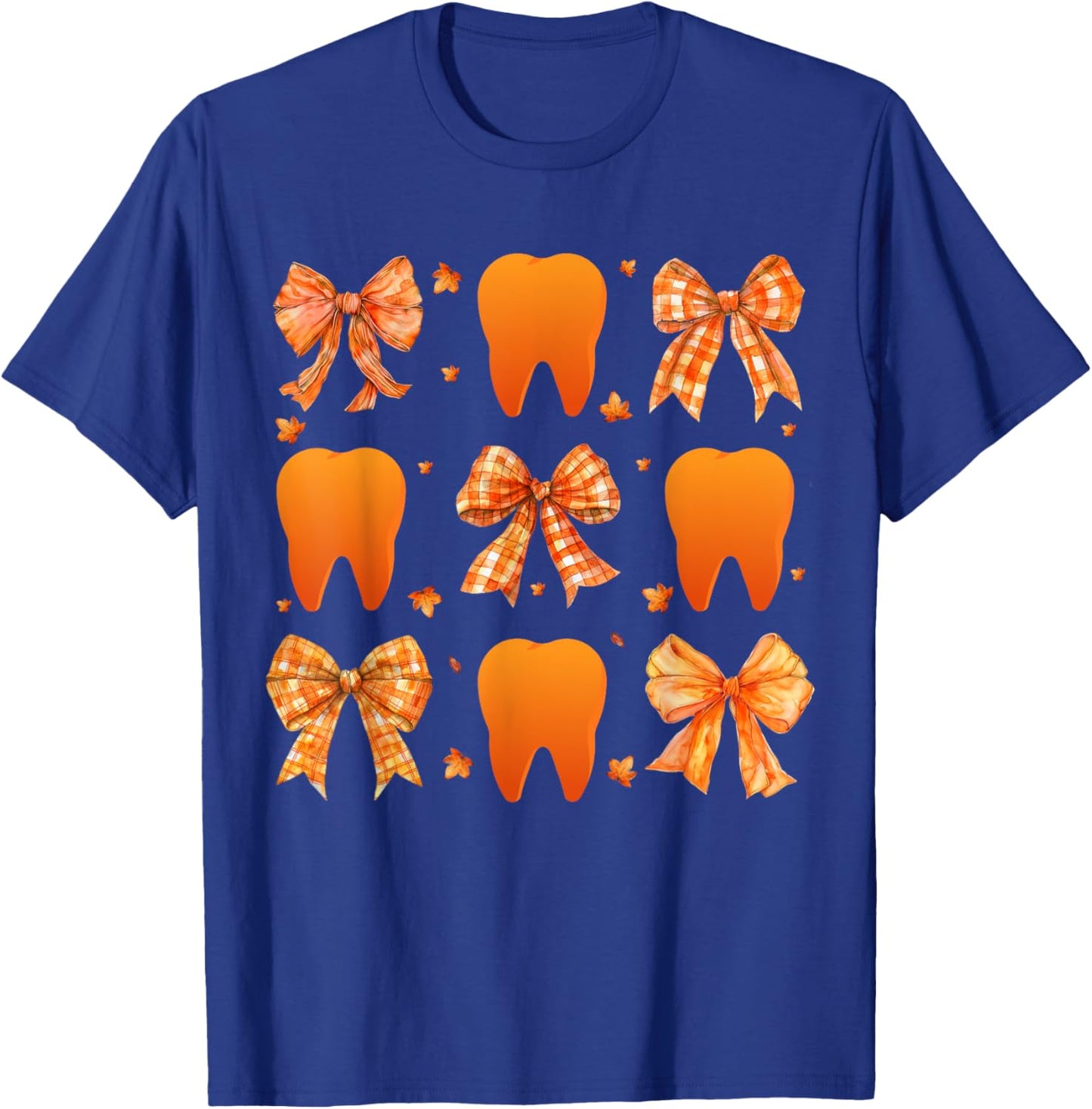 Dental Fall Thanksgiving Dental Assistant Coquette Teeth T-Shirt - T-Shirt | Royal