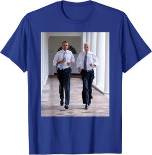 Barack Obama & Joe Biden Running BFF Obama and Biden T-Shirt - T-Shirt | Royal