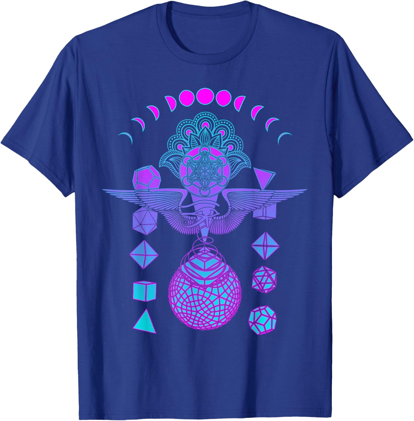 Wisdom Holy Geometry Purple Graphic Psychedelic Festival T-Shirt - T-Shirt | Royal