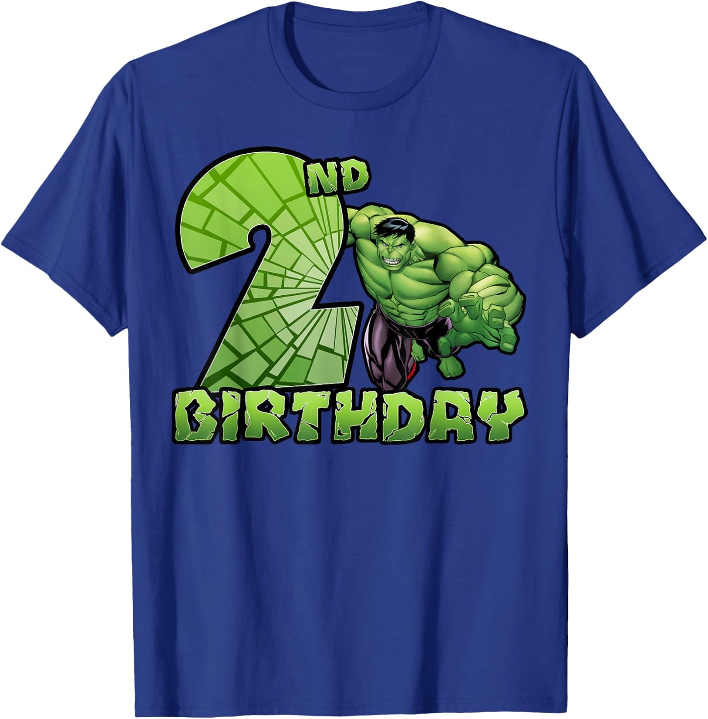 Marvel Avengers Hulk Smash 2nd Birthday T-Shirt - T-Shirt | Royal