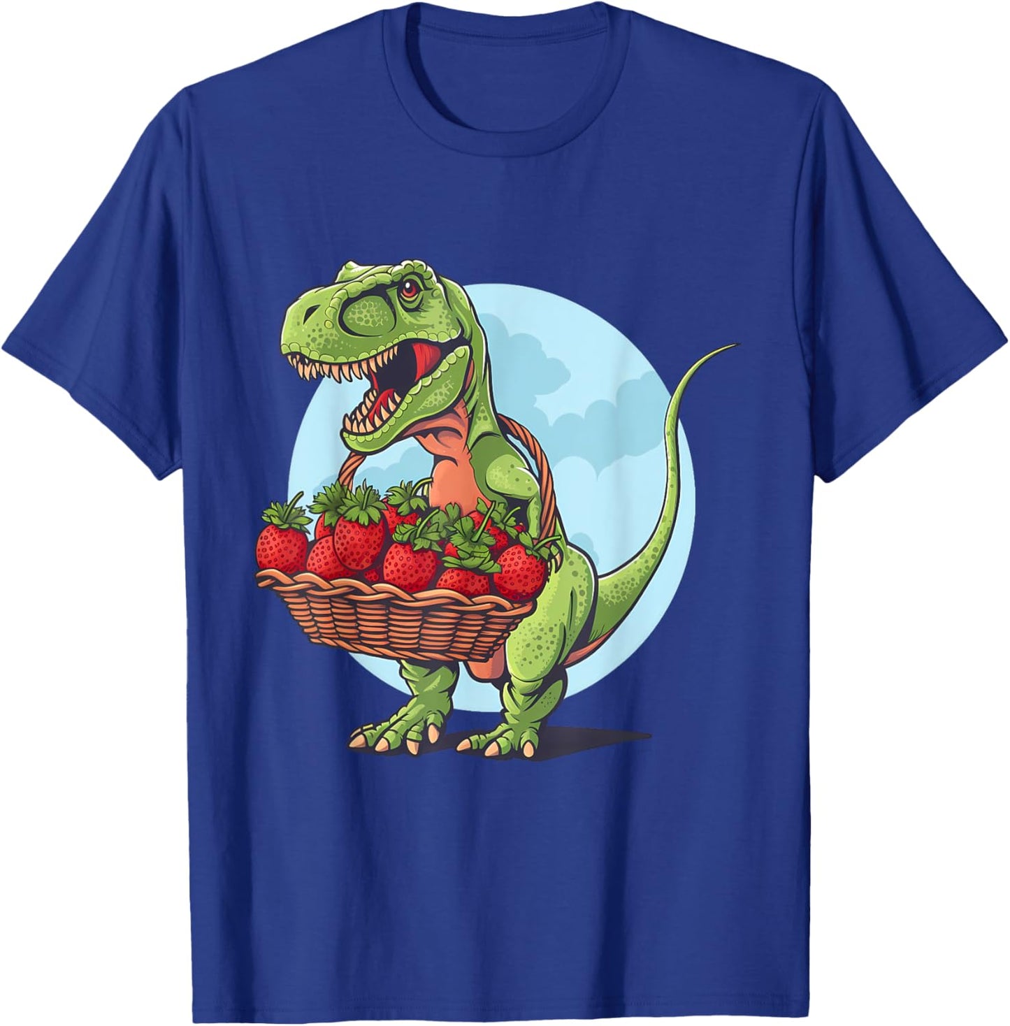 Strawberry Dinosaur Strawberry Fruit Wildlife Drawing Nature T-Shirt - T-Shirt | Royal