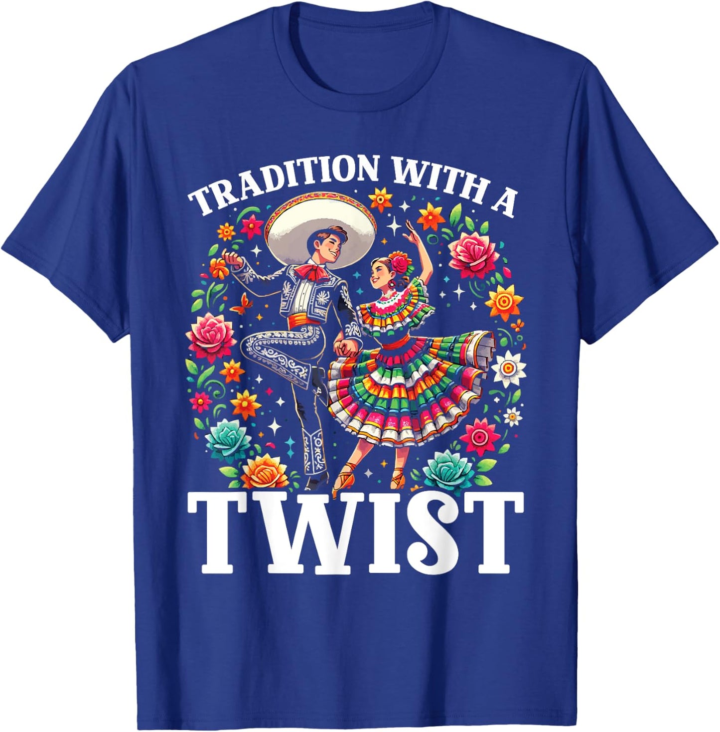 Ballet Folklorico Dancer Mexico Traditional Mexican Dance T-Shirt - T-Shirt | Royal