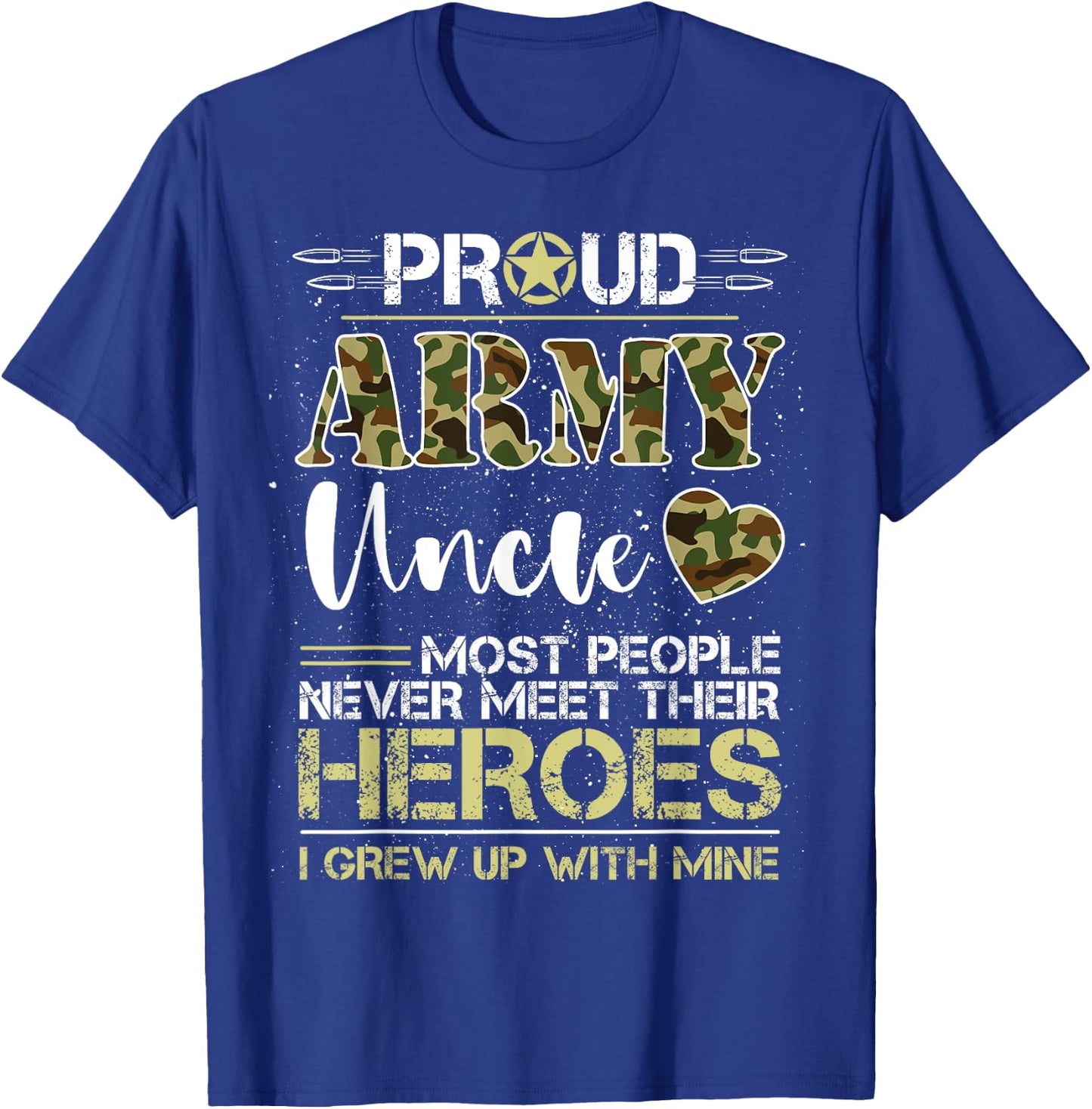 Proud Army Uncle Camou Soldier Family I Raised Mine Match T-Shirt - T-Shirt | Royal