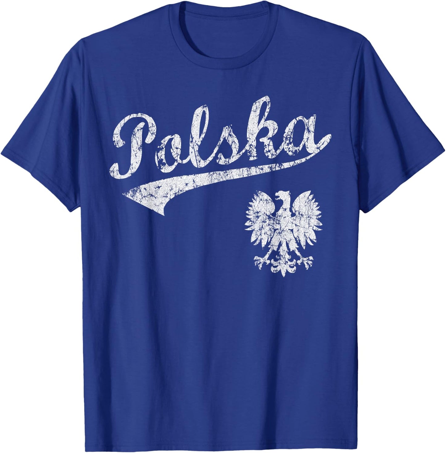 Vintage Fade Polska Polish American Poland Men Women Kids T-Shirt - T-Shirt | Royal