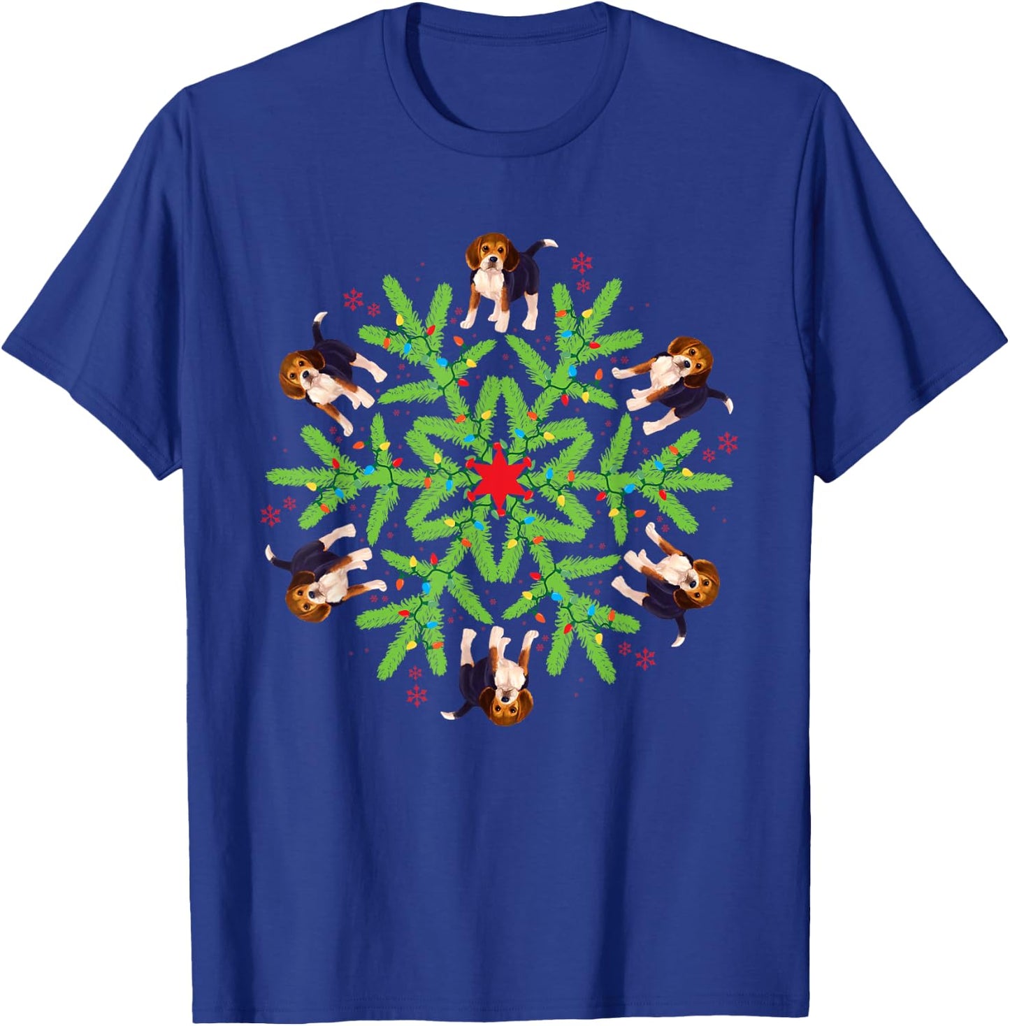 Christmas Snowflake Beagle T-Shirt - T-Shirt | Royal