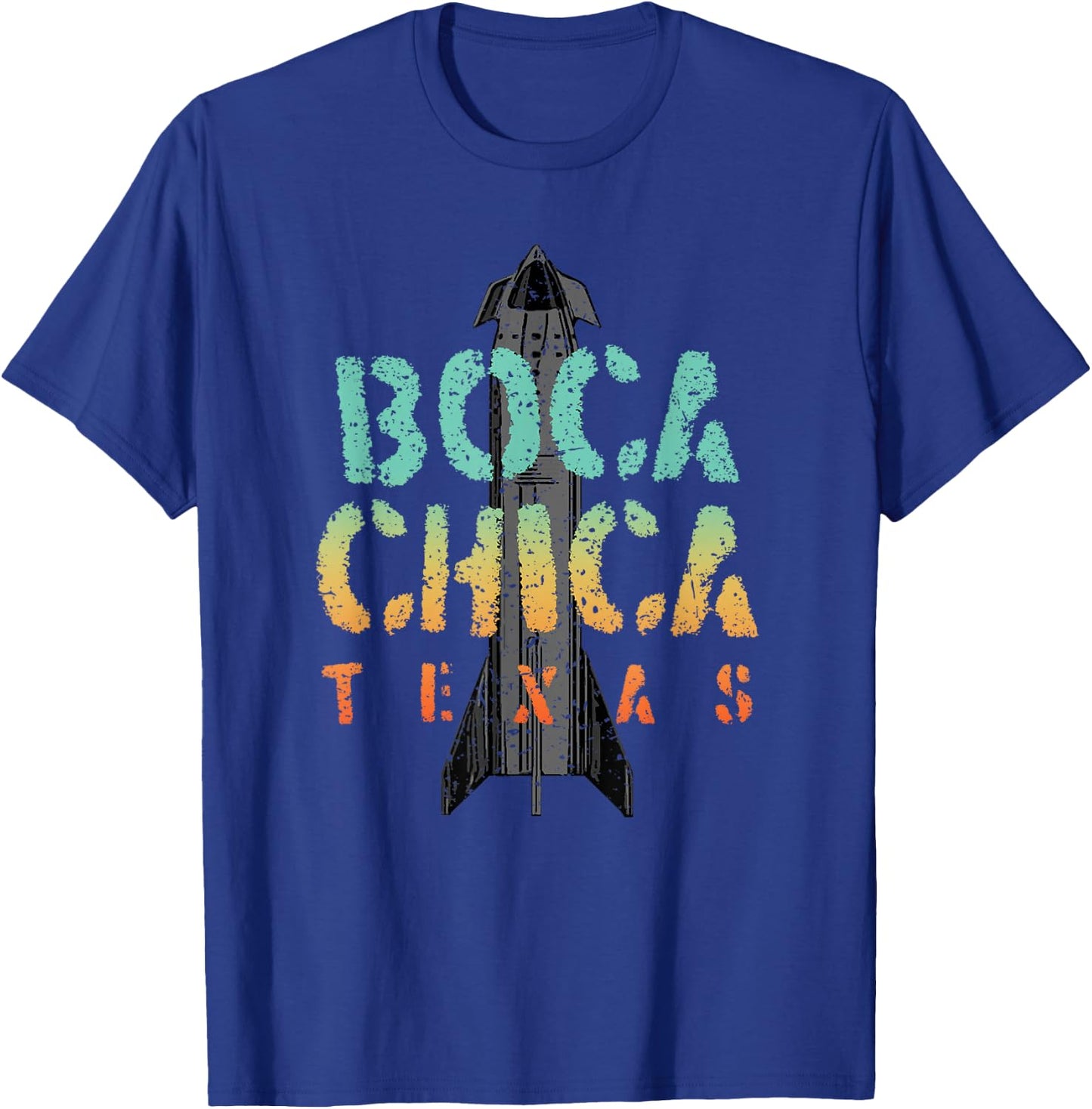 Boca Chica Texas Starship Cool Retro T-Shirt - T-Shirt | Royal