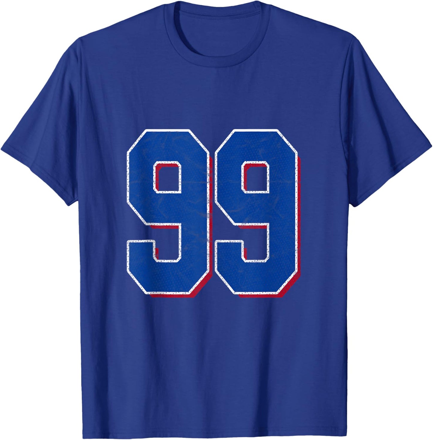 Number 99 Numbered Uniform Sports Team Jersey 99th Birthday T-Shirt - T-Shirt | Royal