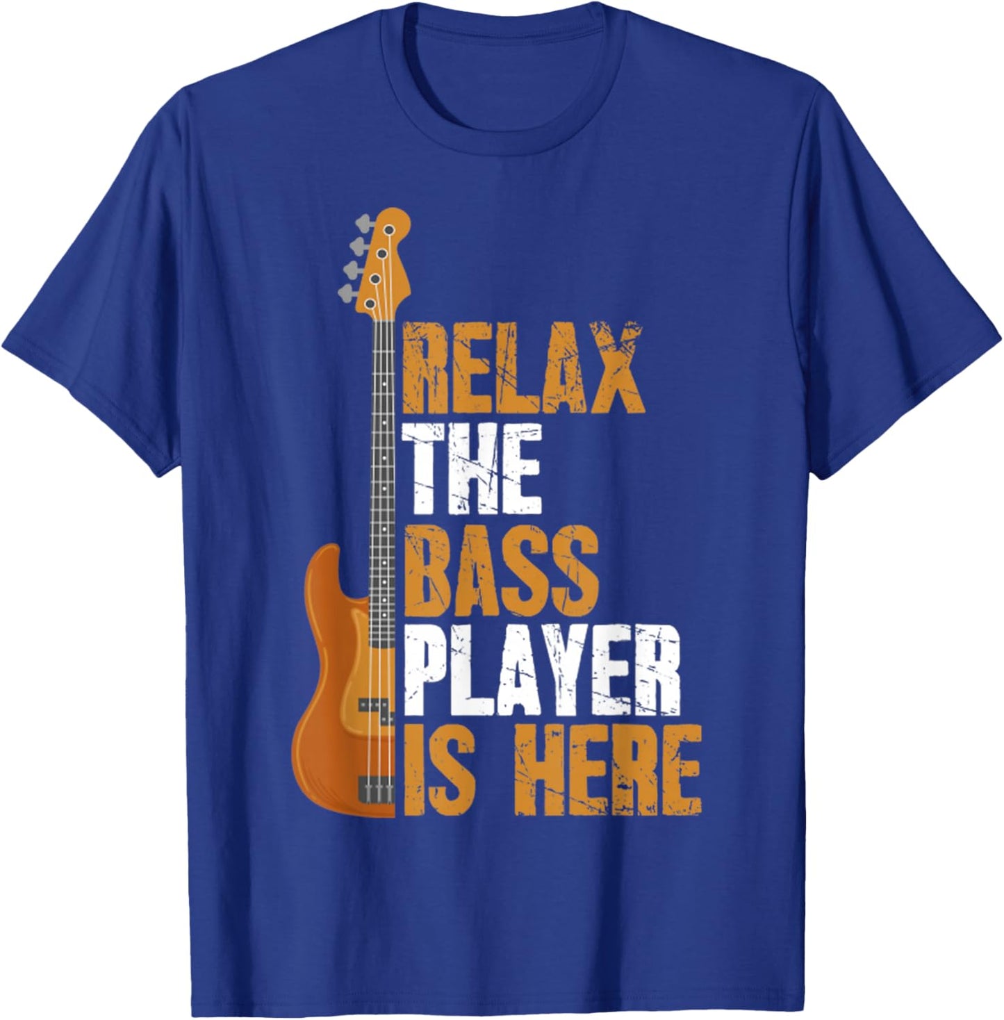 Vintage Relax The Bass Player Is Here Gift Bassist Guitarist T-Shirt - T-Shirt | Royal