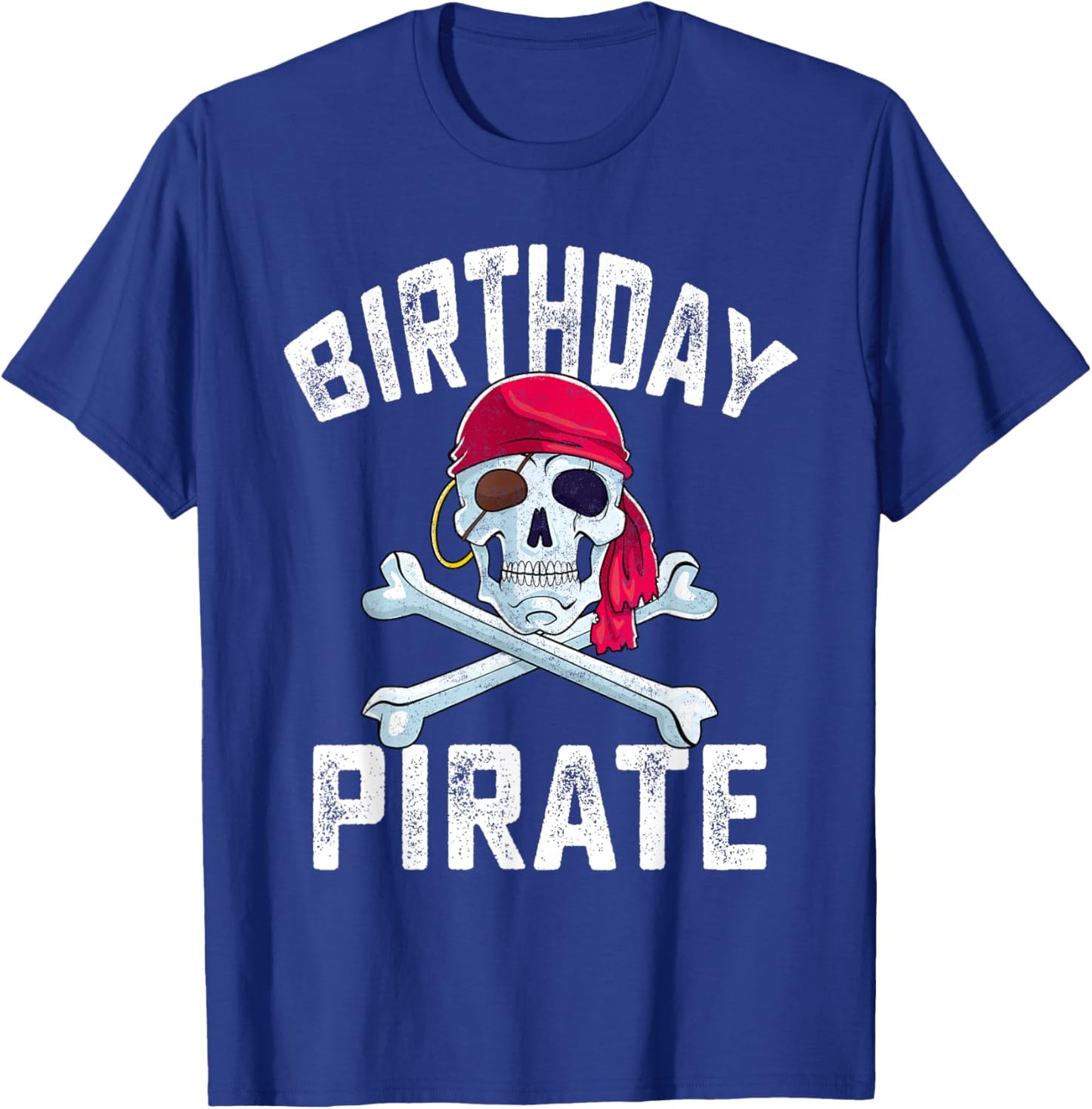 Birthday Pirate Crossbones Skull Family Halloween Themed T-Shirt - T-Shirt | Royal