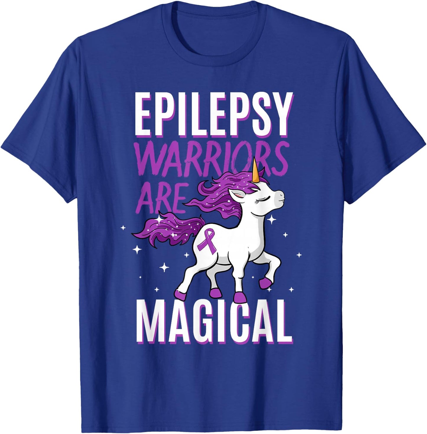 Epilepsie-Bewusstseinsmonat-Kleidung Epilepsy Warriors Are Magical Unicorn Graphic - Black, Small - Men's, Adults with Epilepsy or Supporters, , Short Sleeve, Classic Fit T-Shirt - T-Shirt | Royal