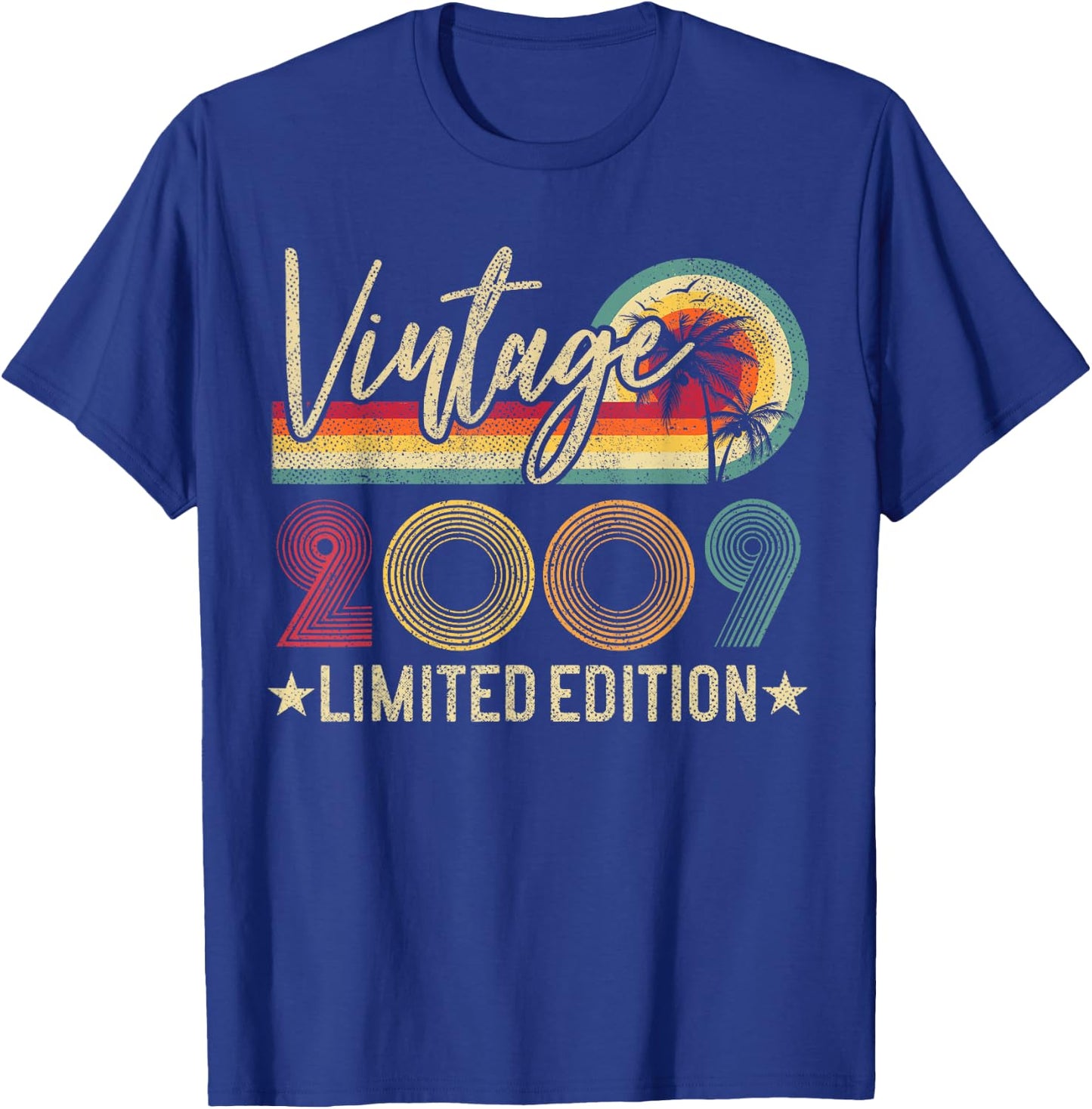 Vintage 2009 16th Birthday Gift 16 Years Old Limited Edition T-Shirt - T-Shirt | Royal