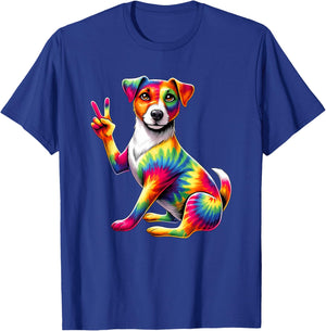 Peace Sign Tie Dye Jack Russell dog T-Shirt - T-Shirt | Royal