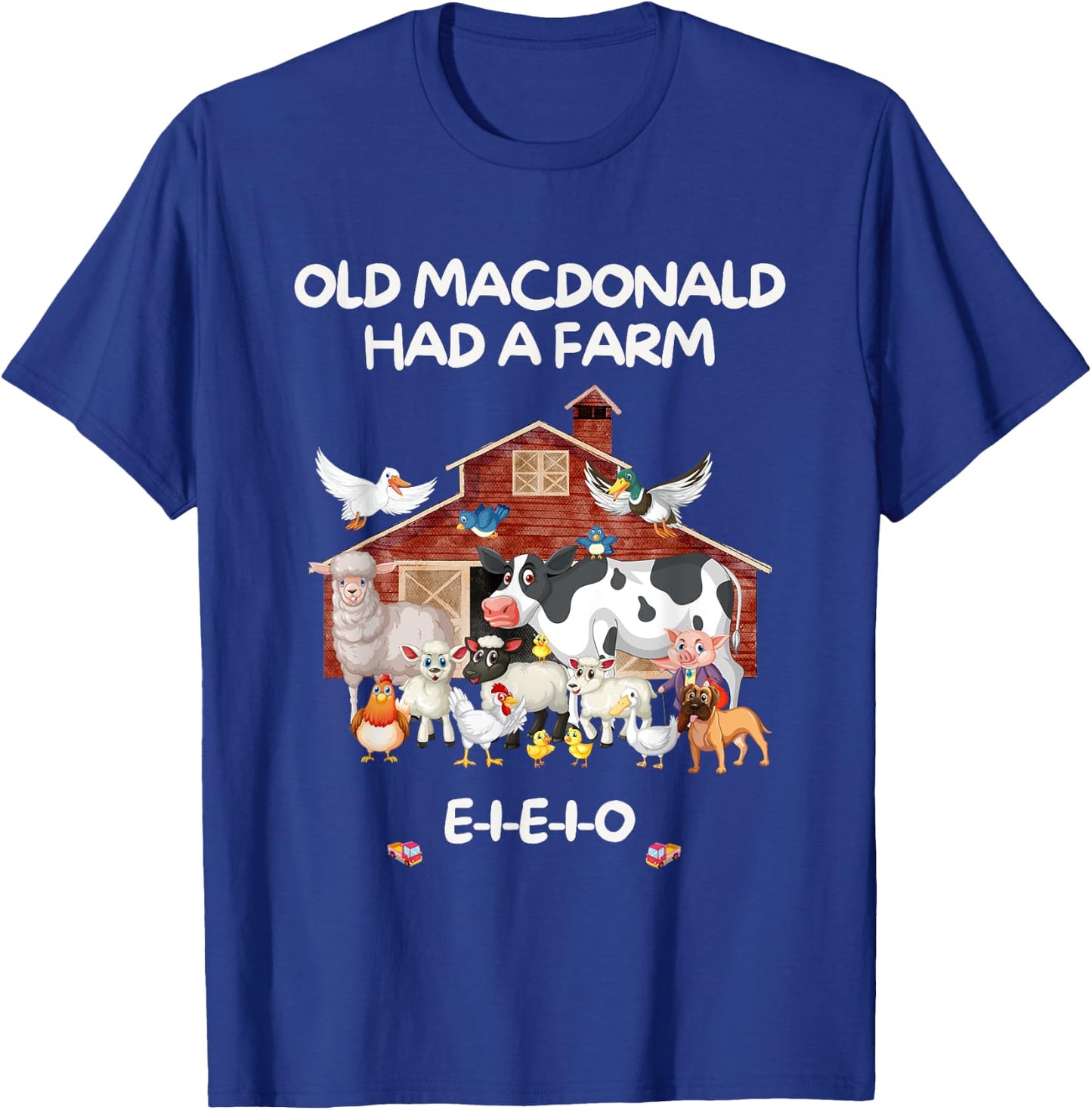 Old MacDonald Had a Farm E-I-E-I-O Boy Toddler Kids Birthday T-Shirt - T-Shirt | Royal