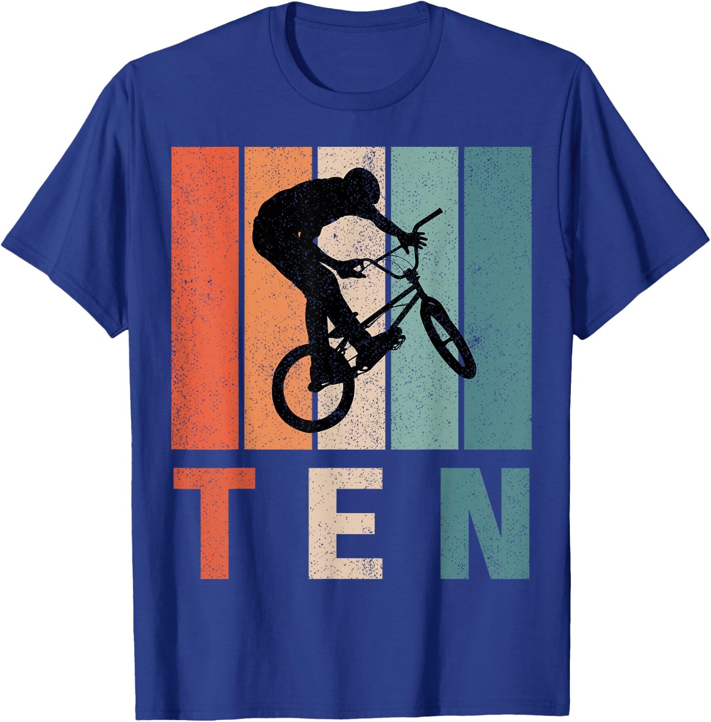 10th Birthday Retro BMX Bicycle Bike Boys Kids 10 Years Old T-Shirt - T-Shirt | Royal