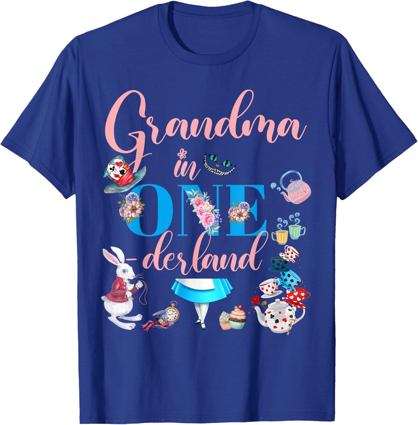 Alice in ONEderland Family Grandma Of The Birthday Girl T-Shirt - T-Shirt | Royal