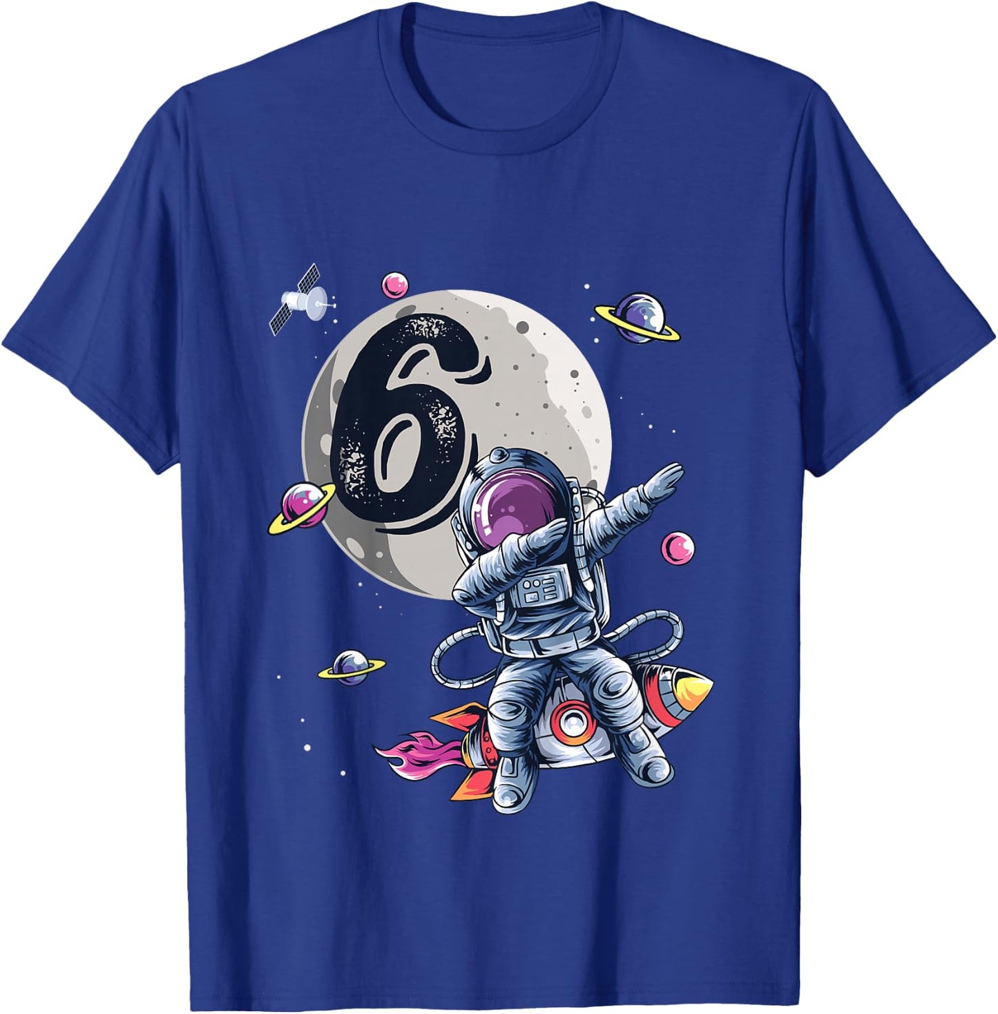 Kids 6 Years Old Birthday Boy Astronaut Gifts Space 6th B-Day T-Shirt - T-Shirt | Royal