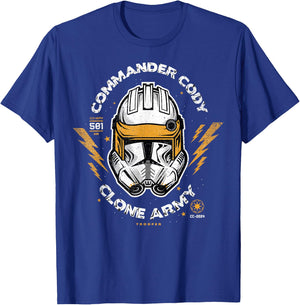 Star Wars Clone Wars Commander Cody Clone Army Portrait T-Shirt - T-Shirt | Royal