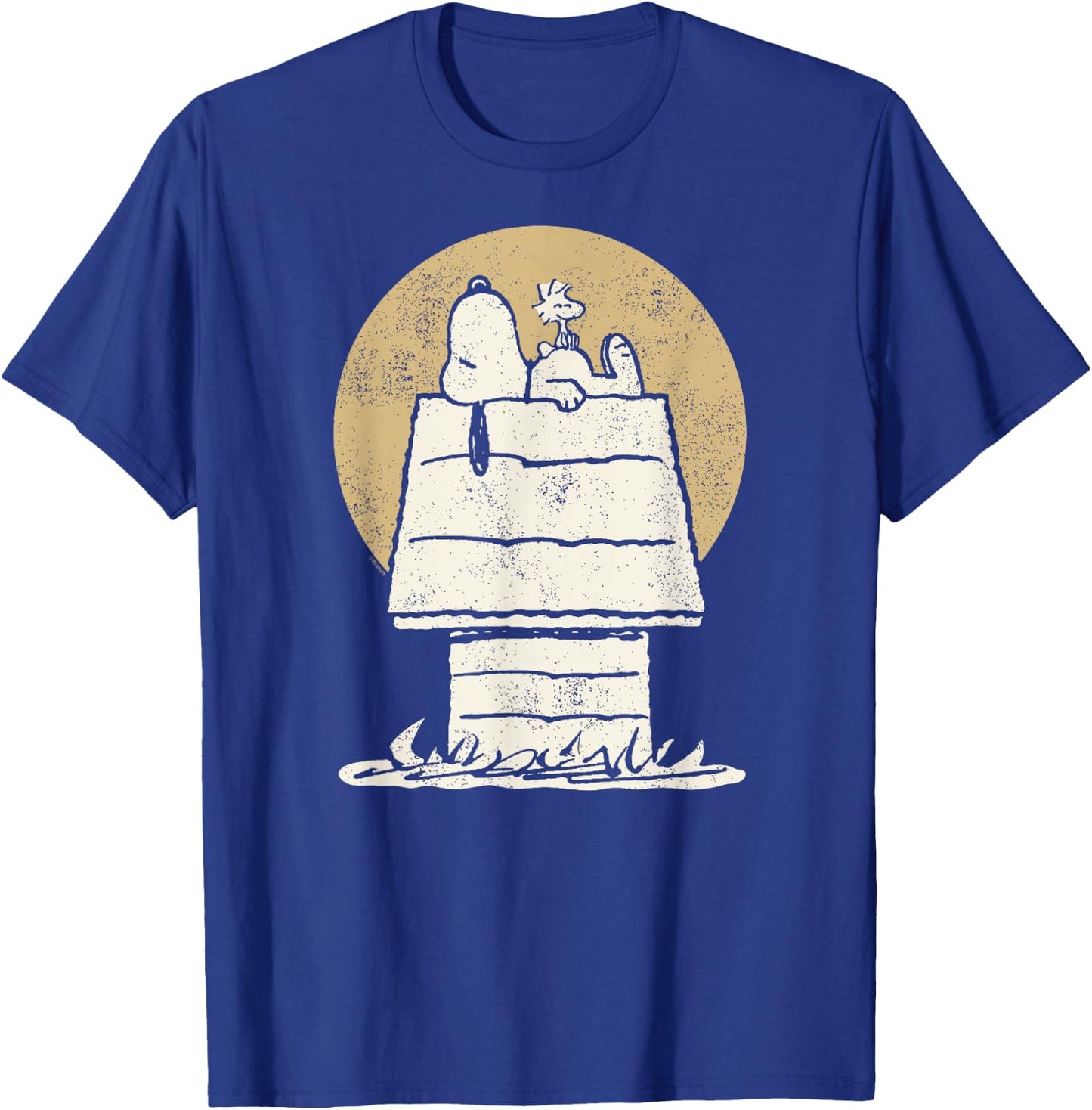 Peanuts - Snoopy Woodstock Doghouse T-Shirt - T-Shirt | Royal