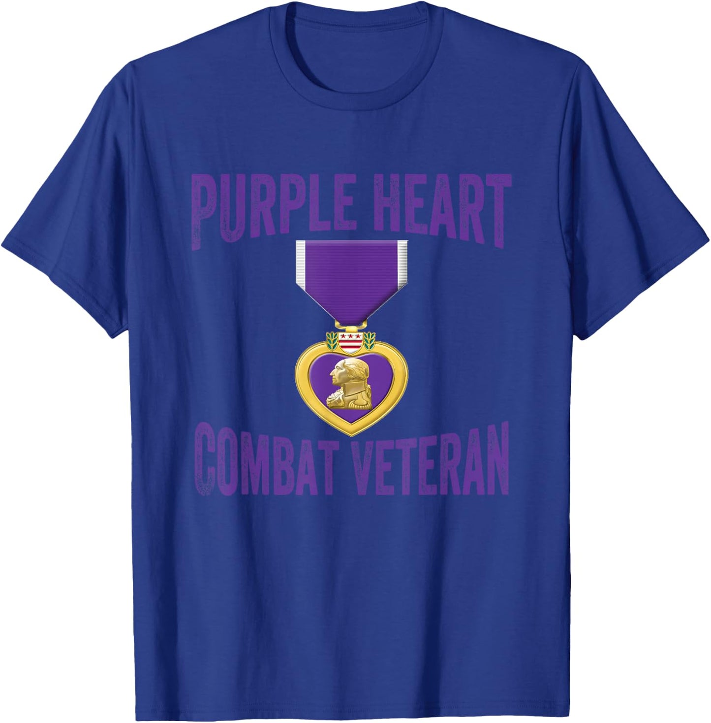 Purple Heart Combat Veteran - purple heart medal T-Shirt - T-Shirt | Royal