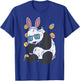 Panda Bunny Ears Glasses Eggs Cute Easter Bear Animal Lover T-Shirt - T-Shirt | Royal