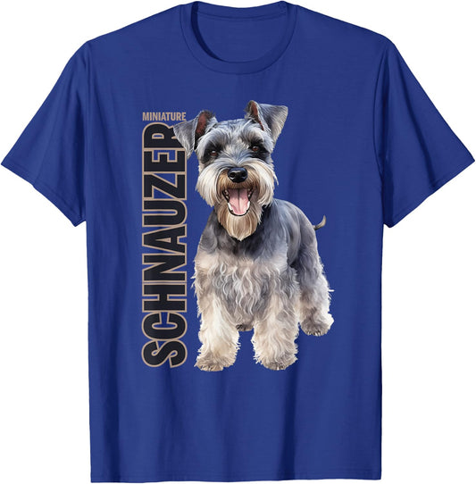 Miniature Schnauzer Watercolor T-Shirt - T-Shirt | Royal