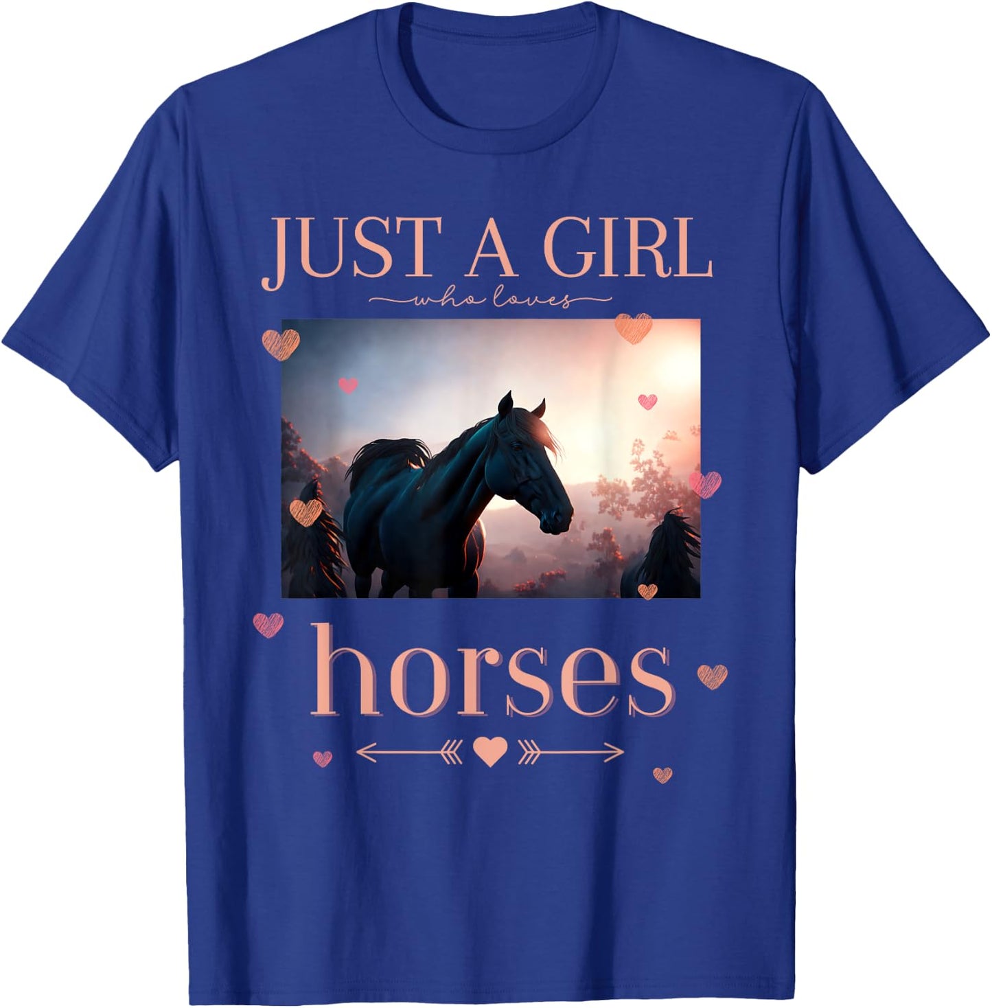 Just a girl who loves horses Riding Horses T-Shirt - T-Shirt | Royal