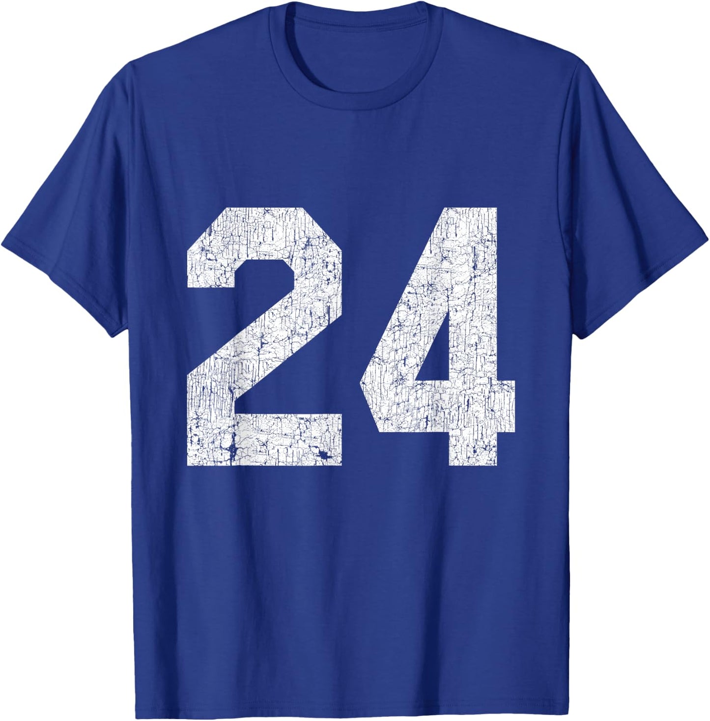 #24 Jersey Uniform Varsity Sports Number, 24th Birthday T-Shirt - T-Shirt | Royal
