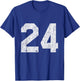 #24 Jersey Uniform Varsity Sports Number, 24th Birthday T-Shirt - T-Shirt | Royal