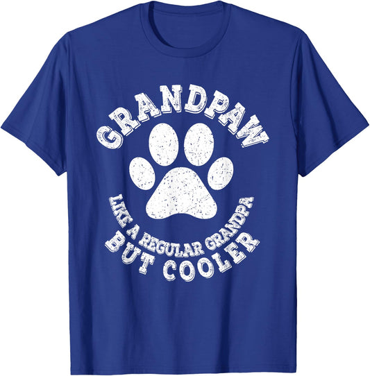 Grandpaw Dog Grandpa Grandfather Funny Vintage Grand Paw Men T-Shirt - T-Shirt | Royal