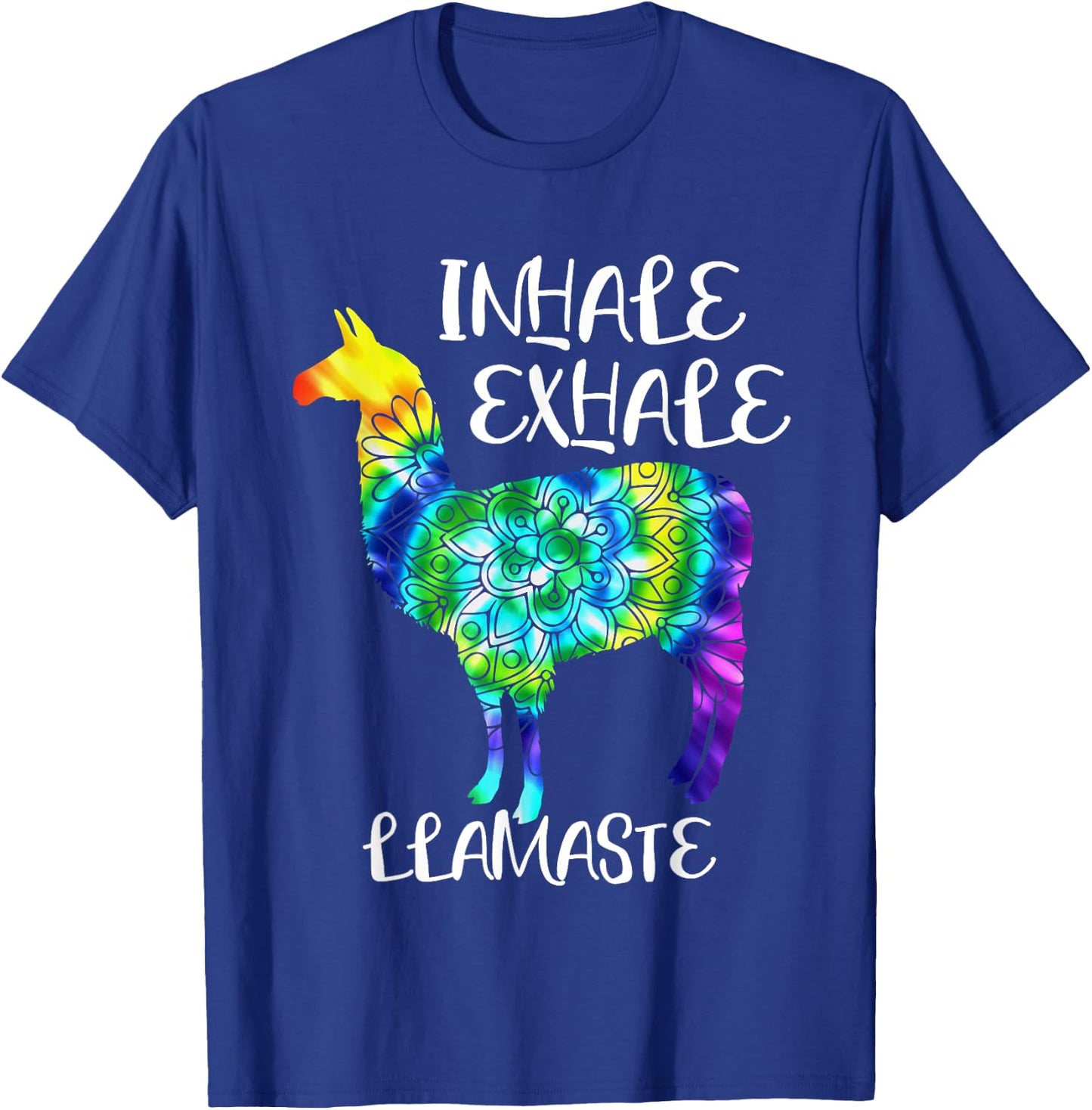 Inhale Exhale Llamaste Namaste Llama ,Cute Llama Yoga T-Shirt - T-Shirt | Royal