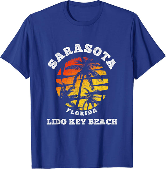 Lido Key Beach Florida Sarasota Retro Beach Summer Holiday T-Shirt - T-Shirt | Royal