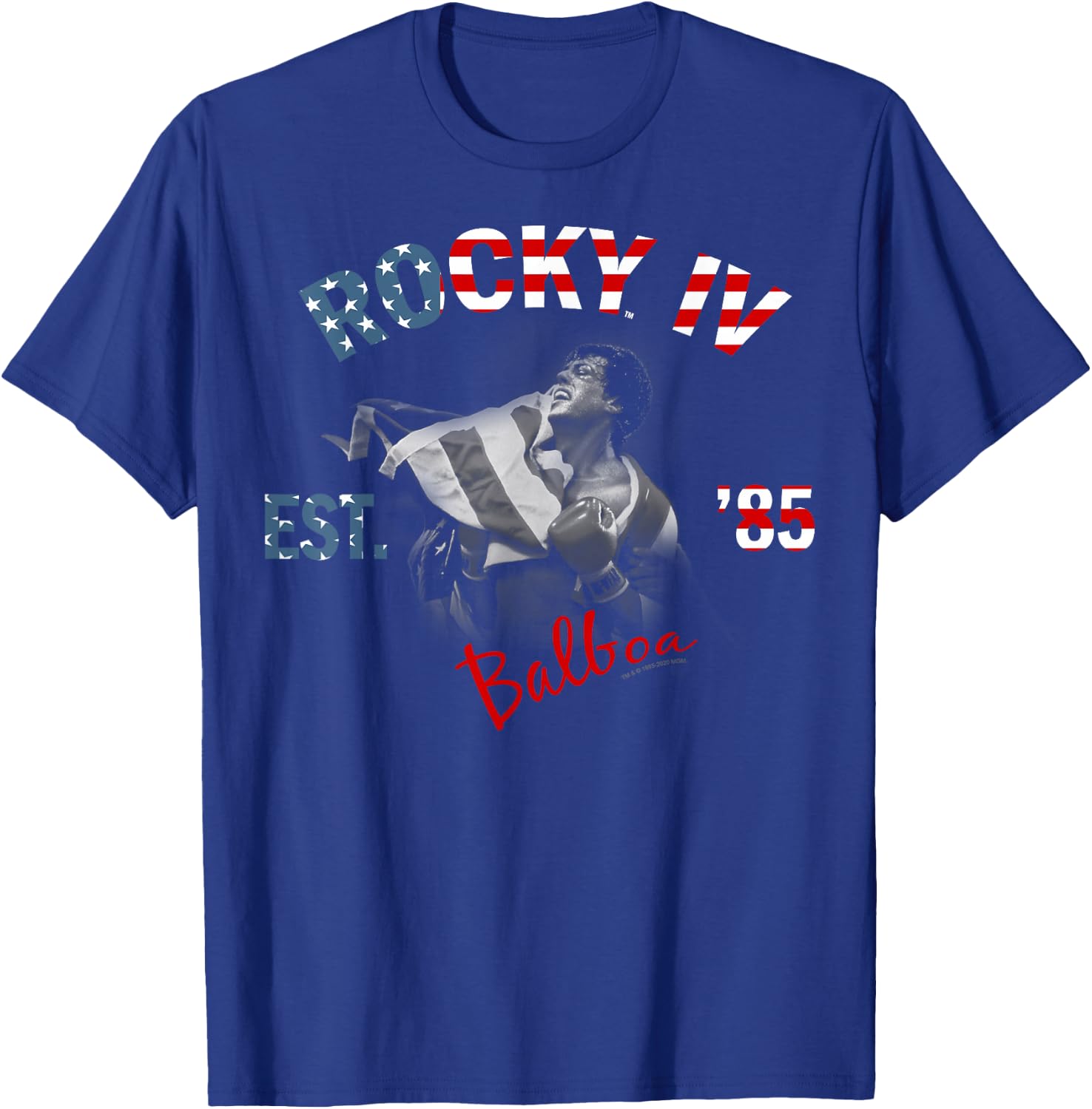 Rocky IV Est. '85 American Flag Fill T-Shirt - T-Shirt | Royal
