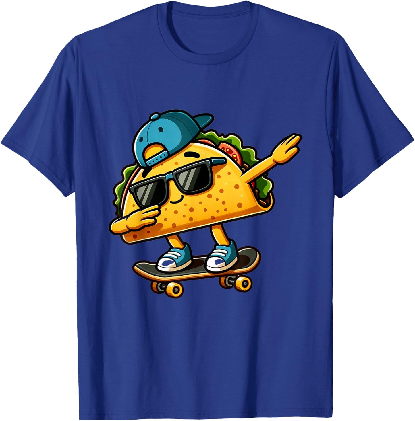 Dabbing Taco Skater Fun T-Shirt - T-Shirt | Royal