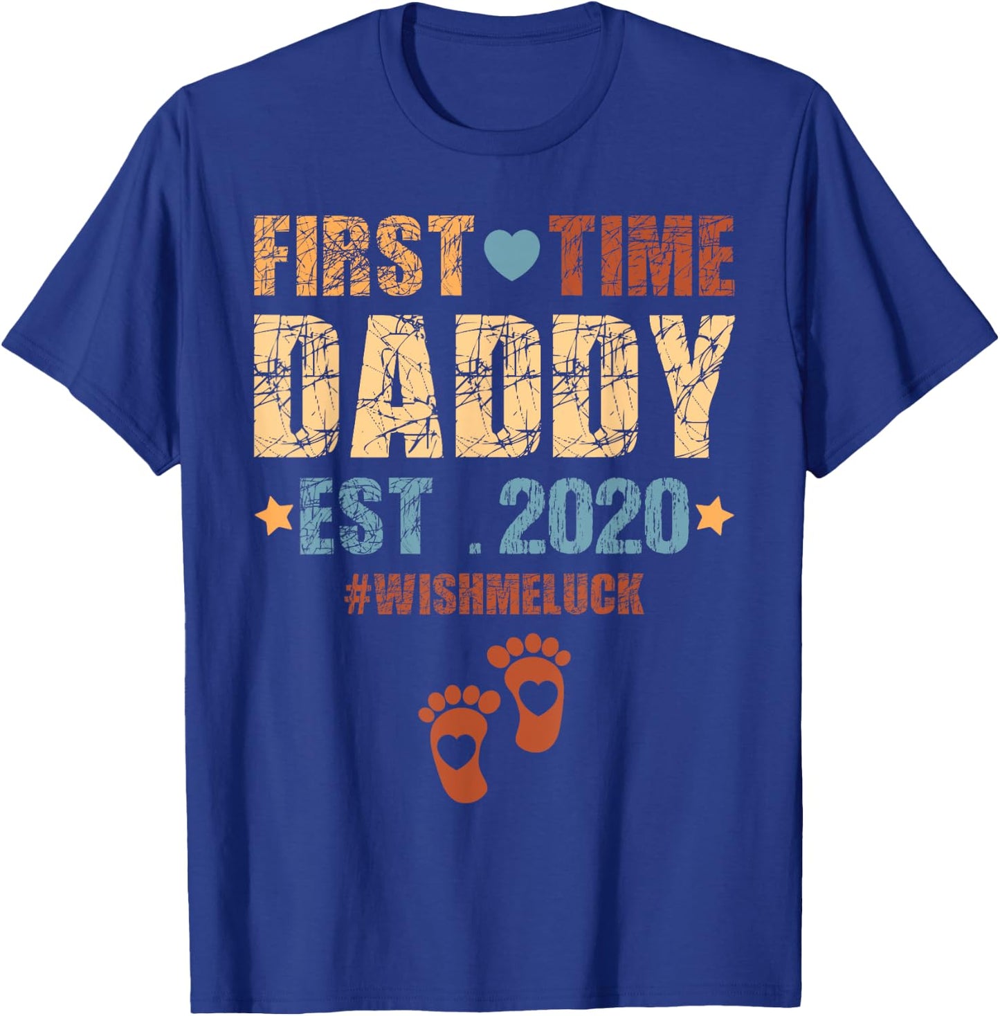 First Time Daddy Est 2020 - Promoted to Daddy 2020 T-Shirt - T-Shirt | Royal