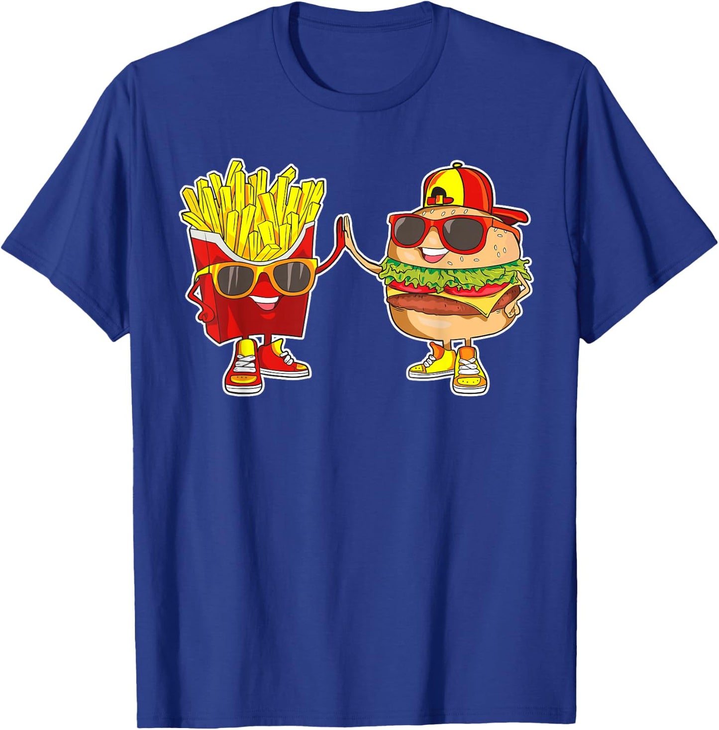 Burger and Fries Trendy Weird BFF Fast Food Who Love Summer T-Shirt - T-Shirt | Royal