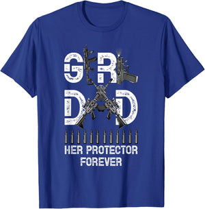 Girl a Dad Her Protector Forever Father of Girls Fathers Day T-Shirt - T-Shirt | Royal