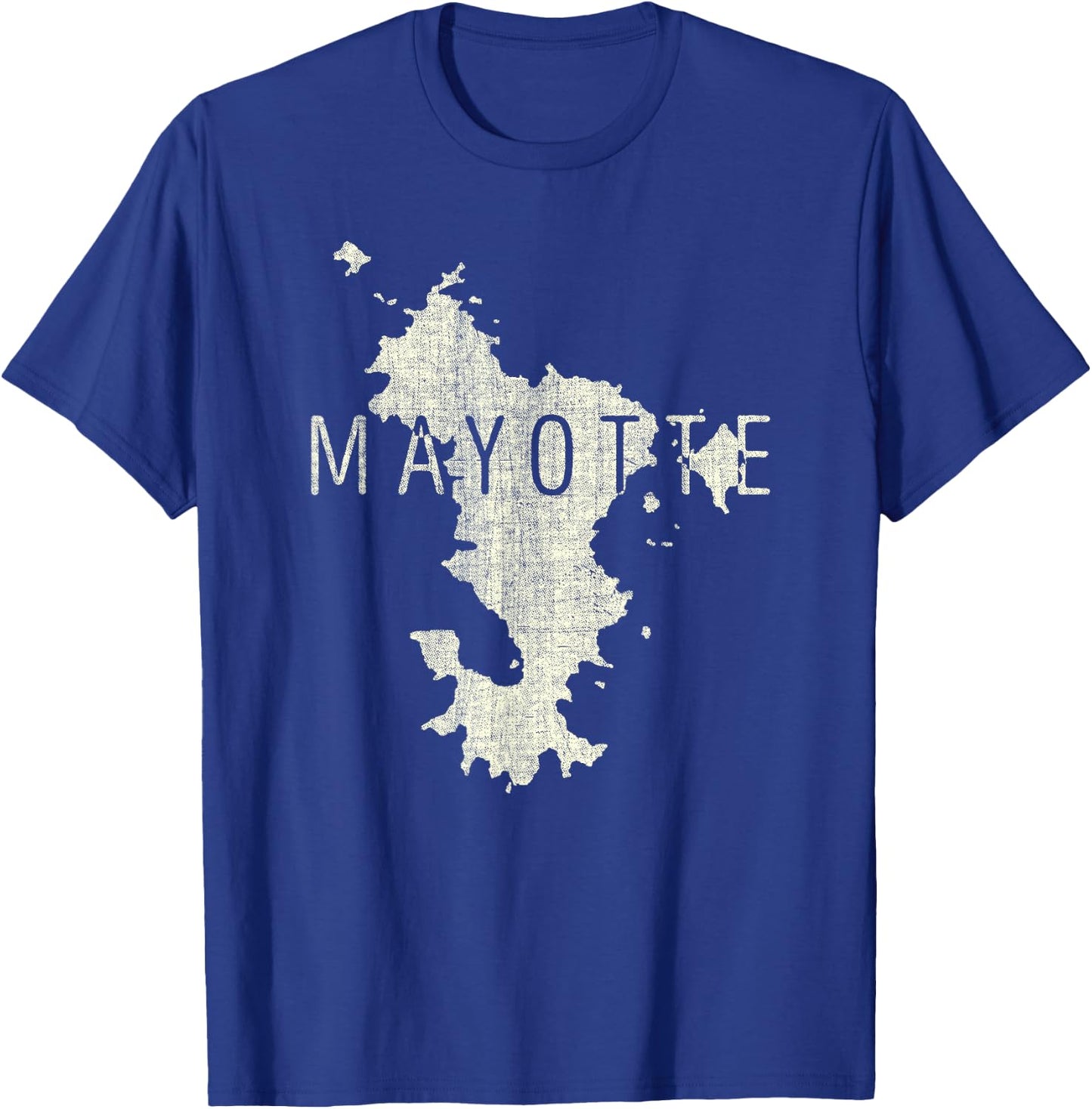 Mayotte Map Word Art - Distressed French Island Souvenir T-Shirt - T-Shirt | Royal