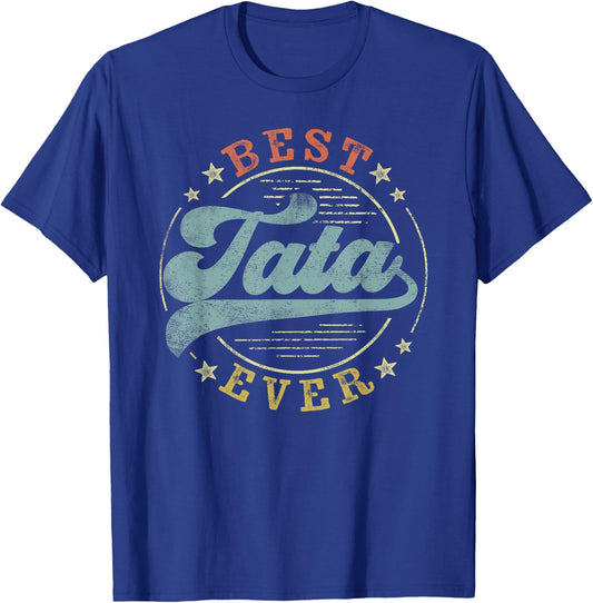 Best Tata Ever Father's Day Tata Gifts Vintage Emblem T-Shirt - T-Shirt | Royal