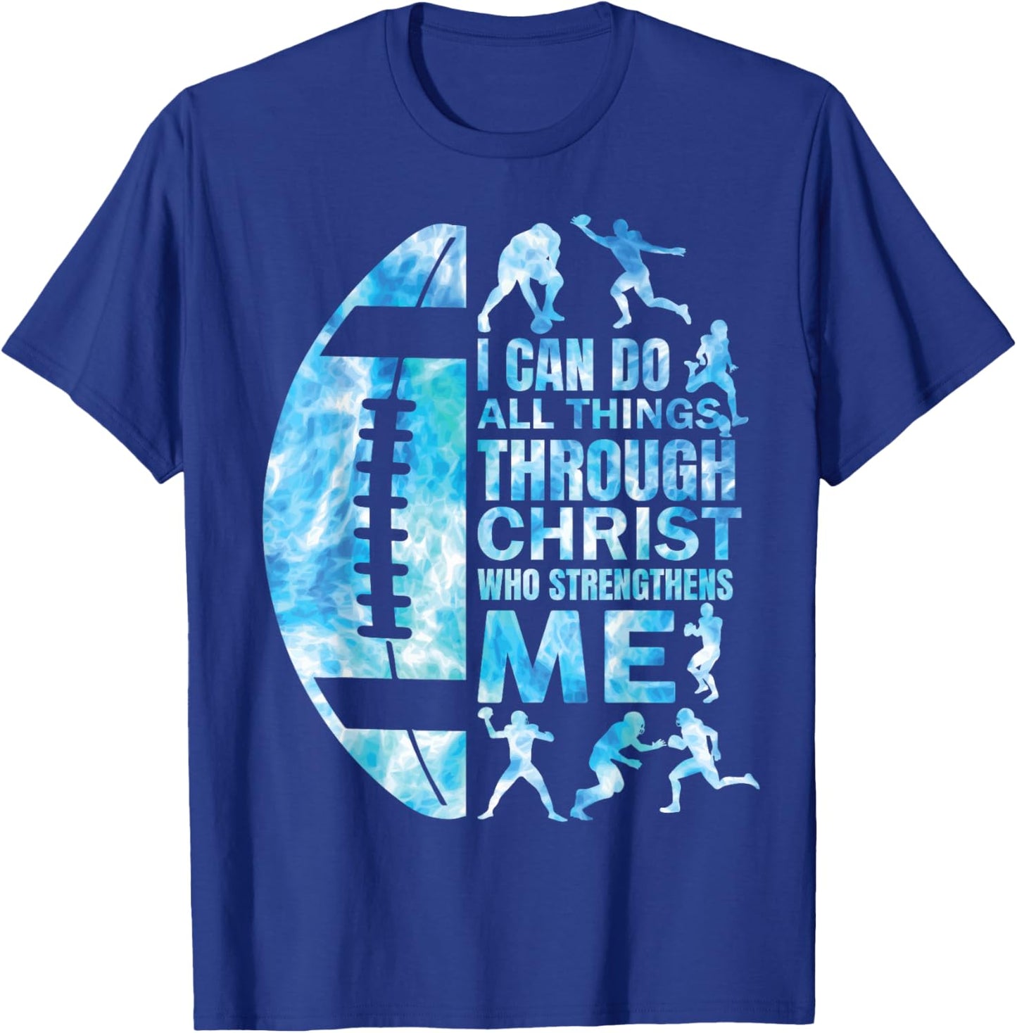 Football-Shirt Christian Women Boys Men Christ Religious T-Shirt - T-Shirt | Royal
