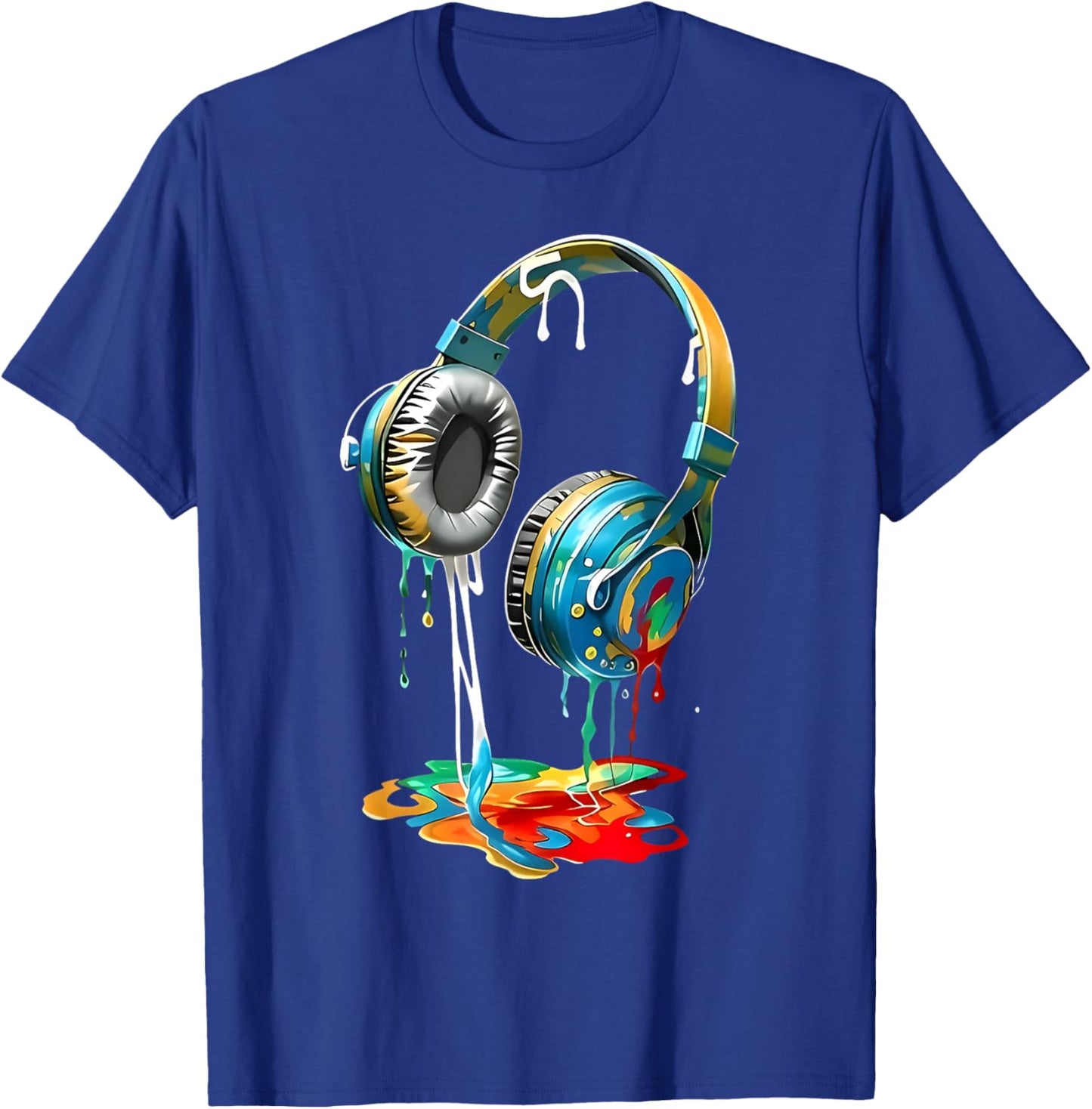Colorful Headphones Music Lover Gifts Musican Music DJs T-Shirt - T-Shirt | Royal