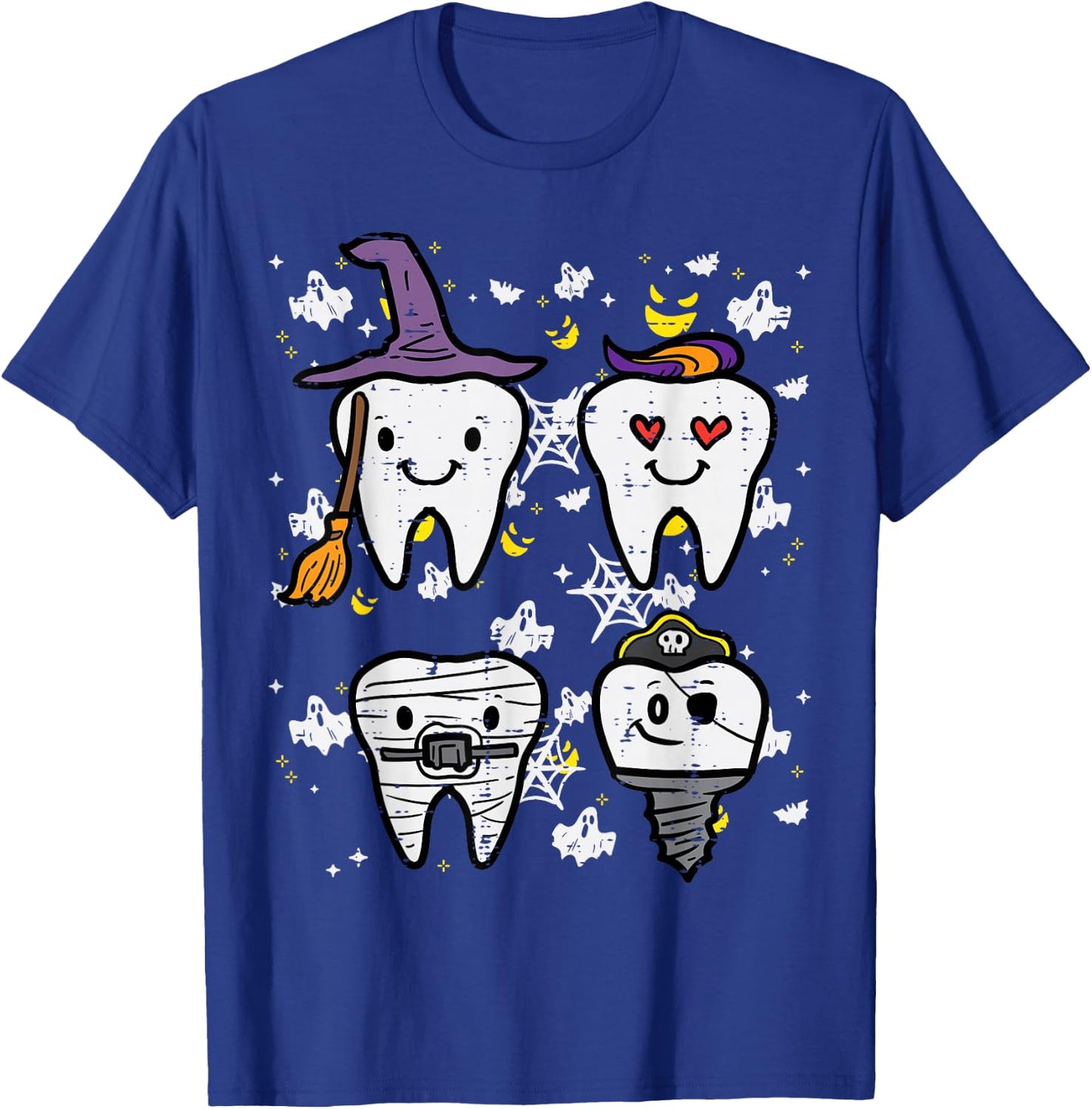 Halloween Dentist Witch Teeth Dental Crew Costume Men Women T-Shirt - T-Shirt | Royal